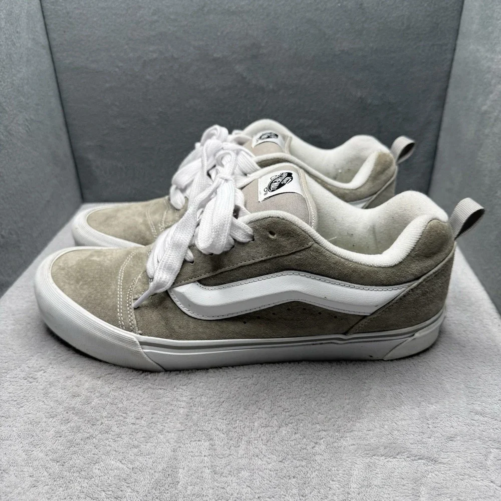 Vans Knu Skool Suede Chunky Skate Shoes Gray White Men's Size 12